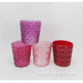 customized colored embossed glass jars for candle